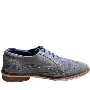 Giorgio Brutini Wingtip Blue Suede Oxfords w/ Perforated details